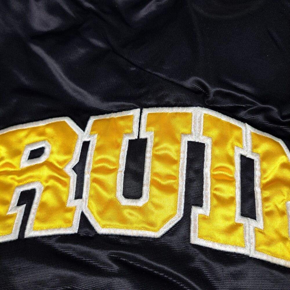 Vtg Boston Bruins G-III & Carl Banks Satin Bomber Jacket Mens L NHL Snap Up - Picture 14 of 16